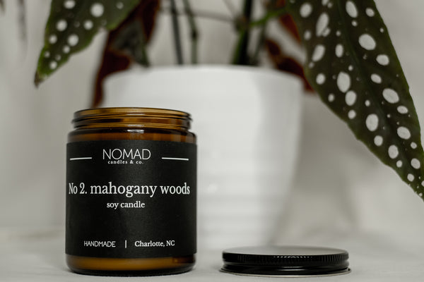 Mahogany Woods Wood Wick Candle - Orange | Amber | Vanilla